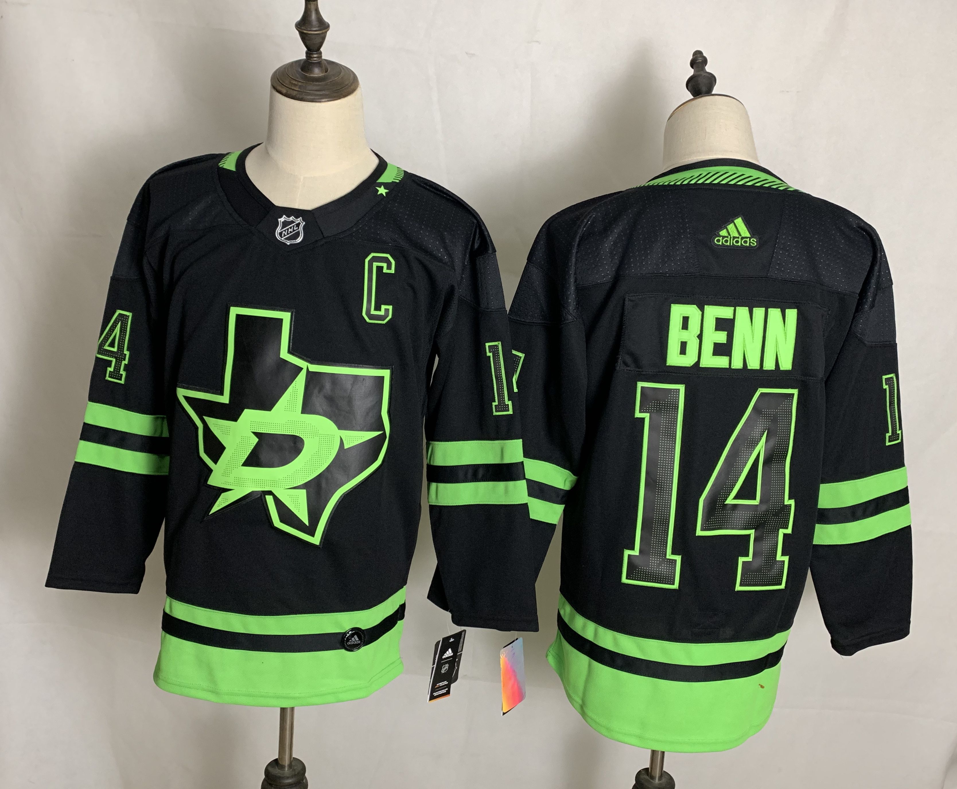 Men Dallas Stars #14 Benn Black Authentic Stitched 2020 Adidias NHL Jersey->pittsburgh penguins->NHL Jersey